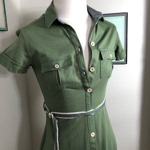 ASOS by Mango suit MNG button up green dress